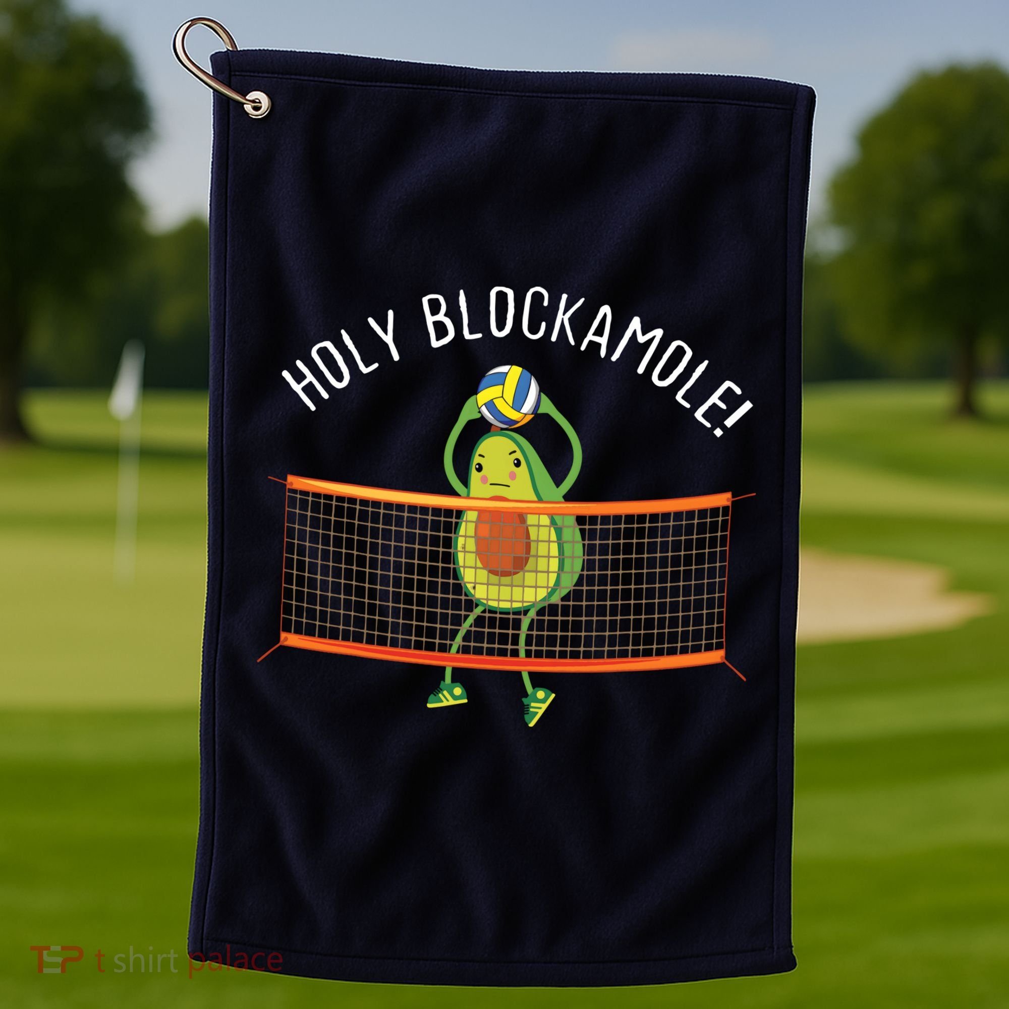 Holy Blockamole Volleyball Cute Funny Golf Towel