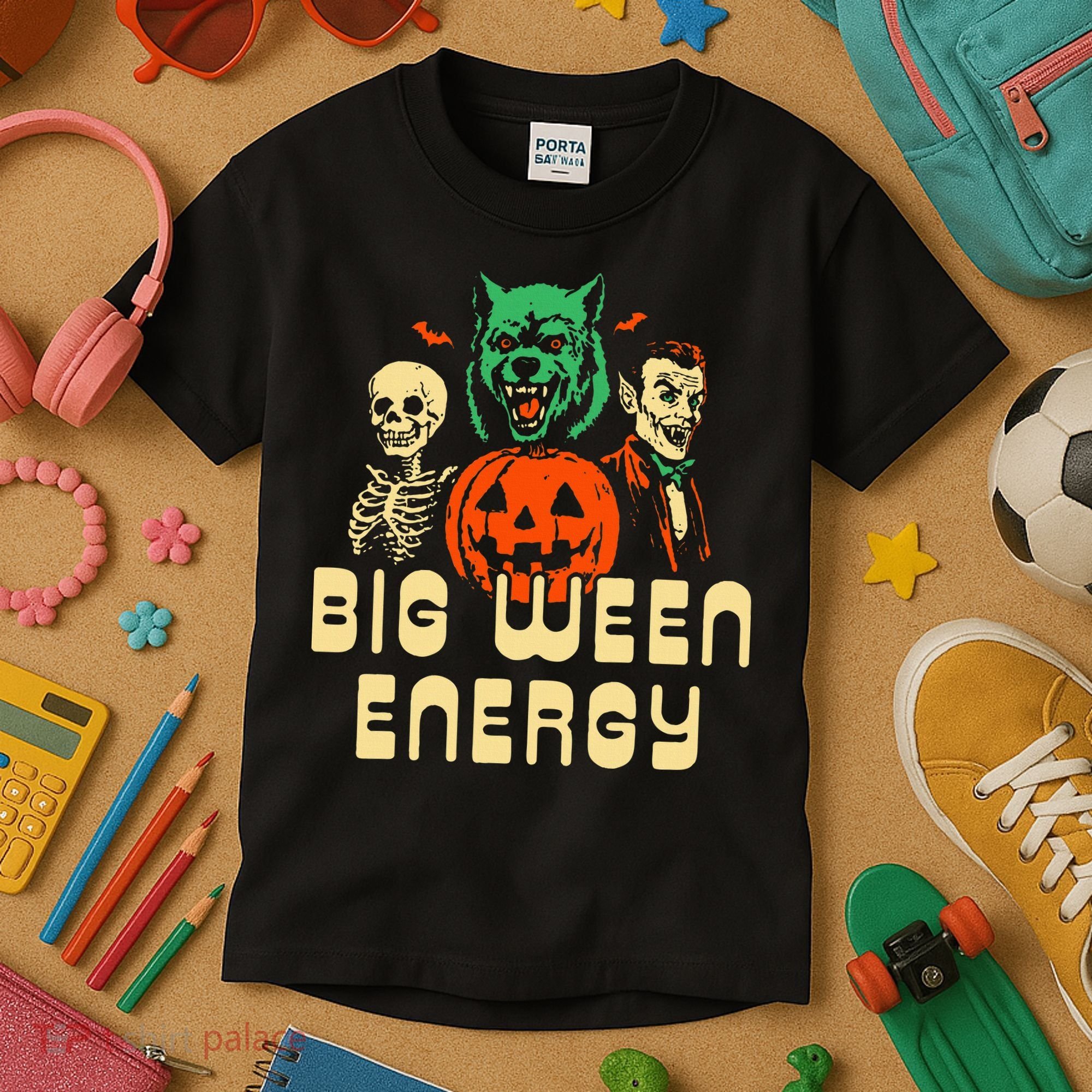 Halloween Big Ween Energy Kids T-Shirt