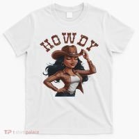 Howdy Black Women Western Rodeo Melanin Black Cowgirl T-Shirt thumb 0