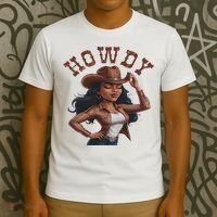 Howdy Black Women Western Rodeo Melanin Black Cowgirl T-Shirt thumb 3