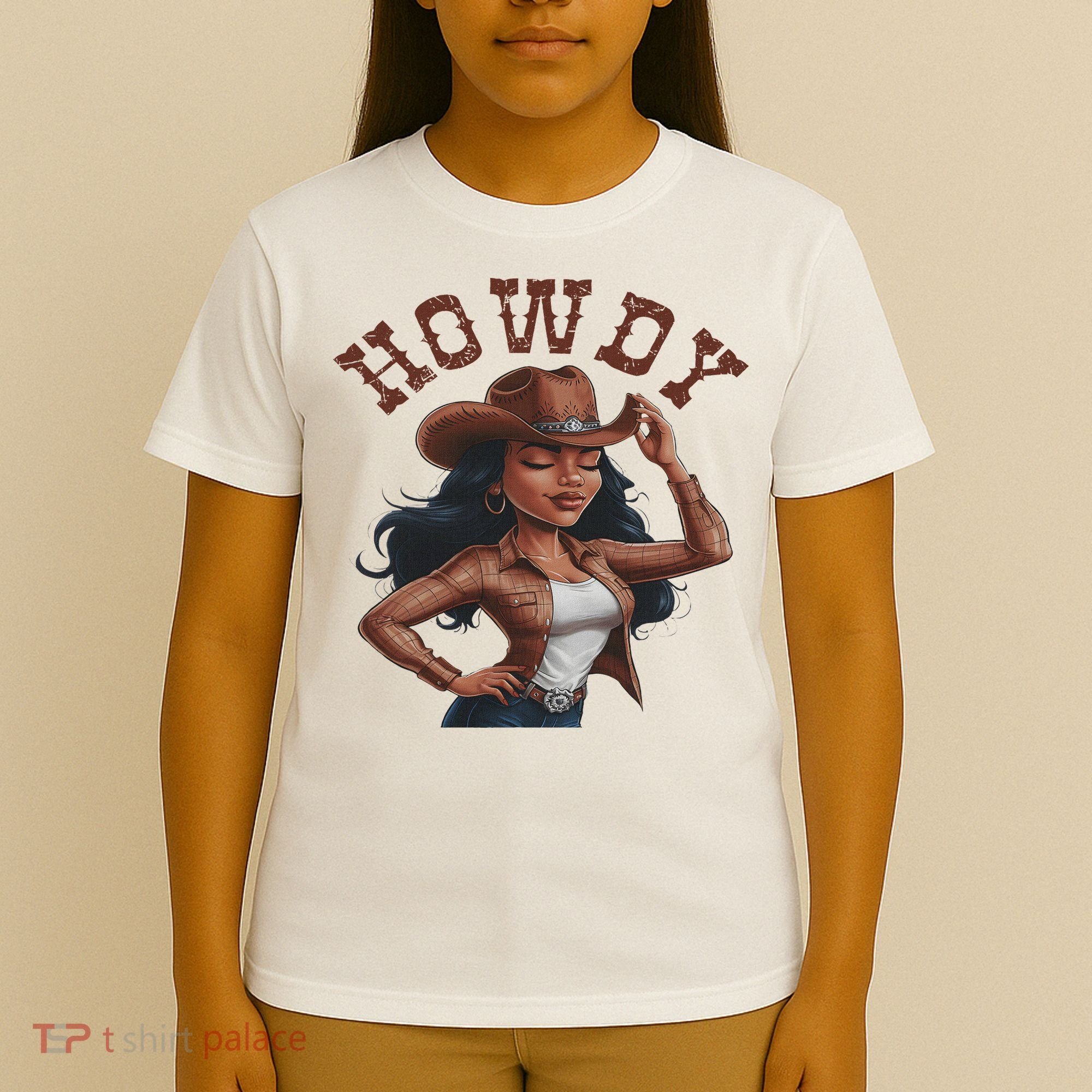 Howdy Black Women Western Rodeo Melanin Black Cowgirl T-Shirt
