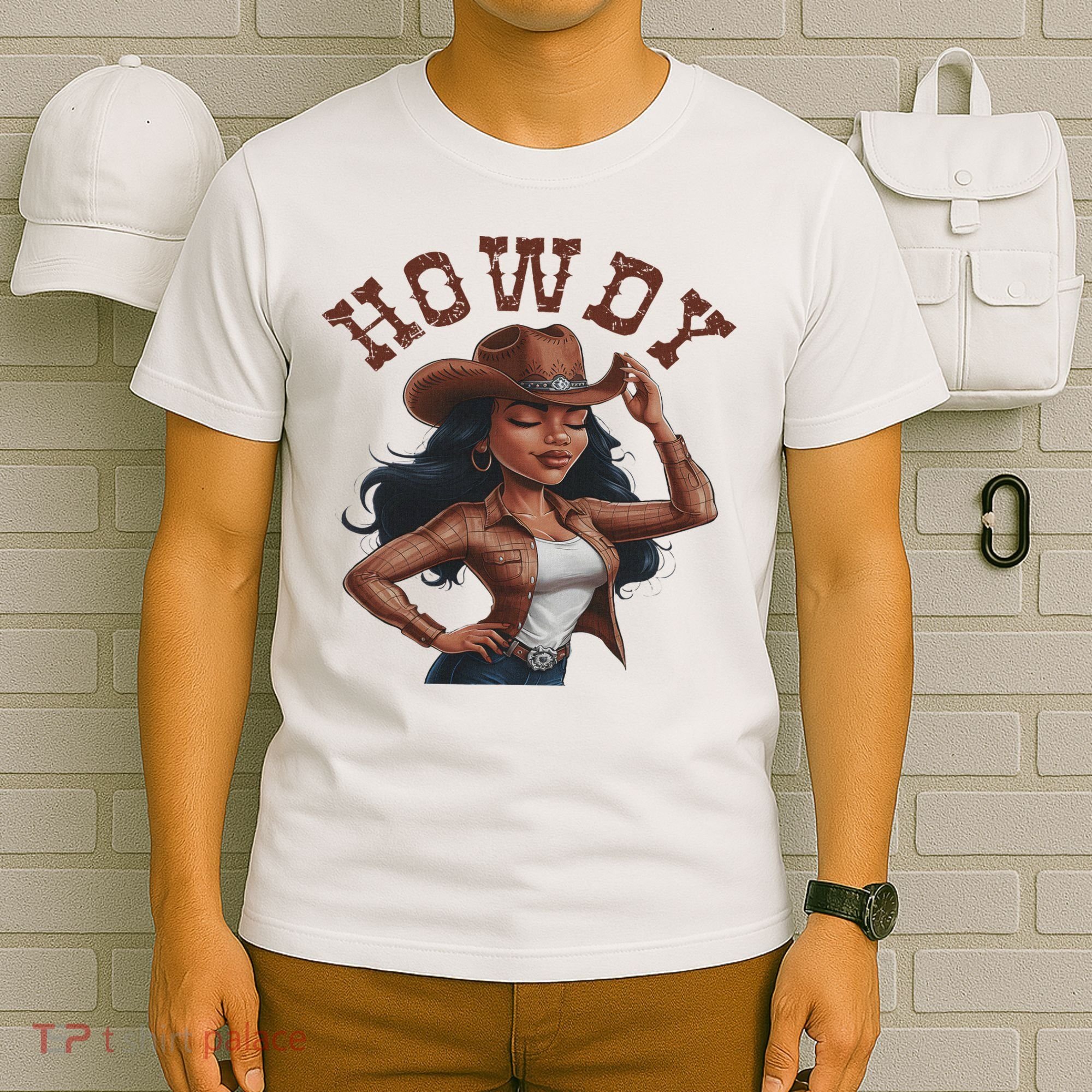 Howdy Black Women Western Rodeo Melanin Black Cowgirl T-Shirt