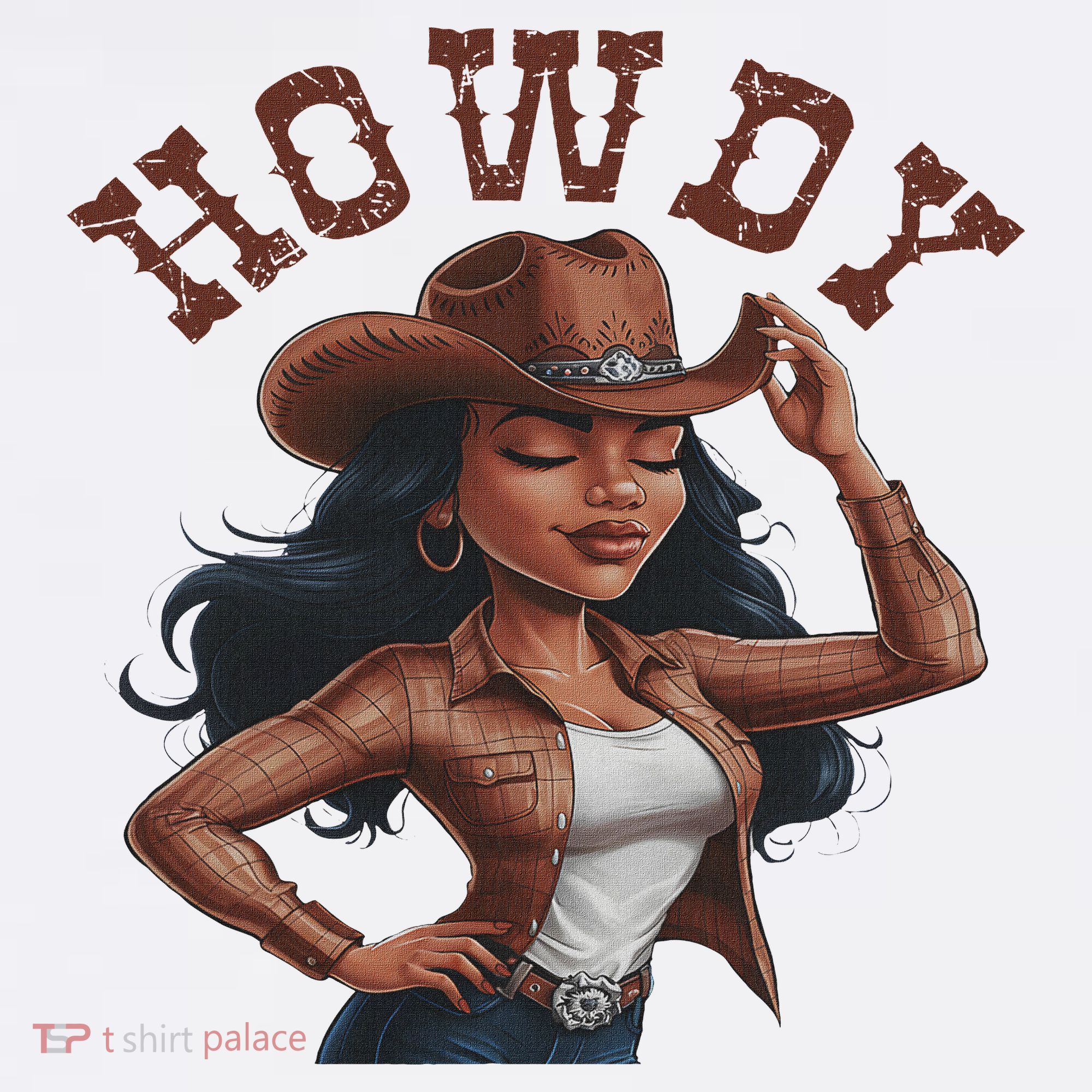 Howdy Black Women Western Rodeo Melanin Black Cowgirl T-Shirt