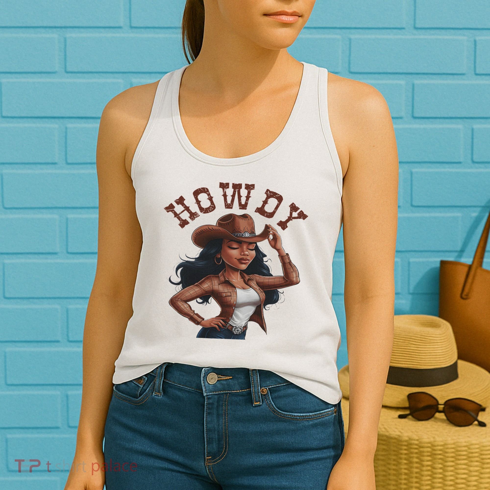 Howdy Black Women Western Rodeo Melanin Black Cowgirl Women's Tank Top