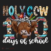 Holy Cow 100 Days Of School Funny Women's Sweatshirt thumb 2