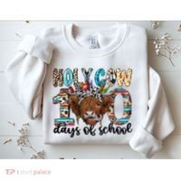 Holy Cow 100 Days Of School Funny Sweatshirt thumb 2