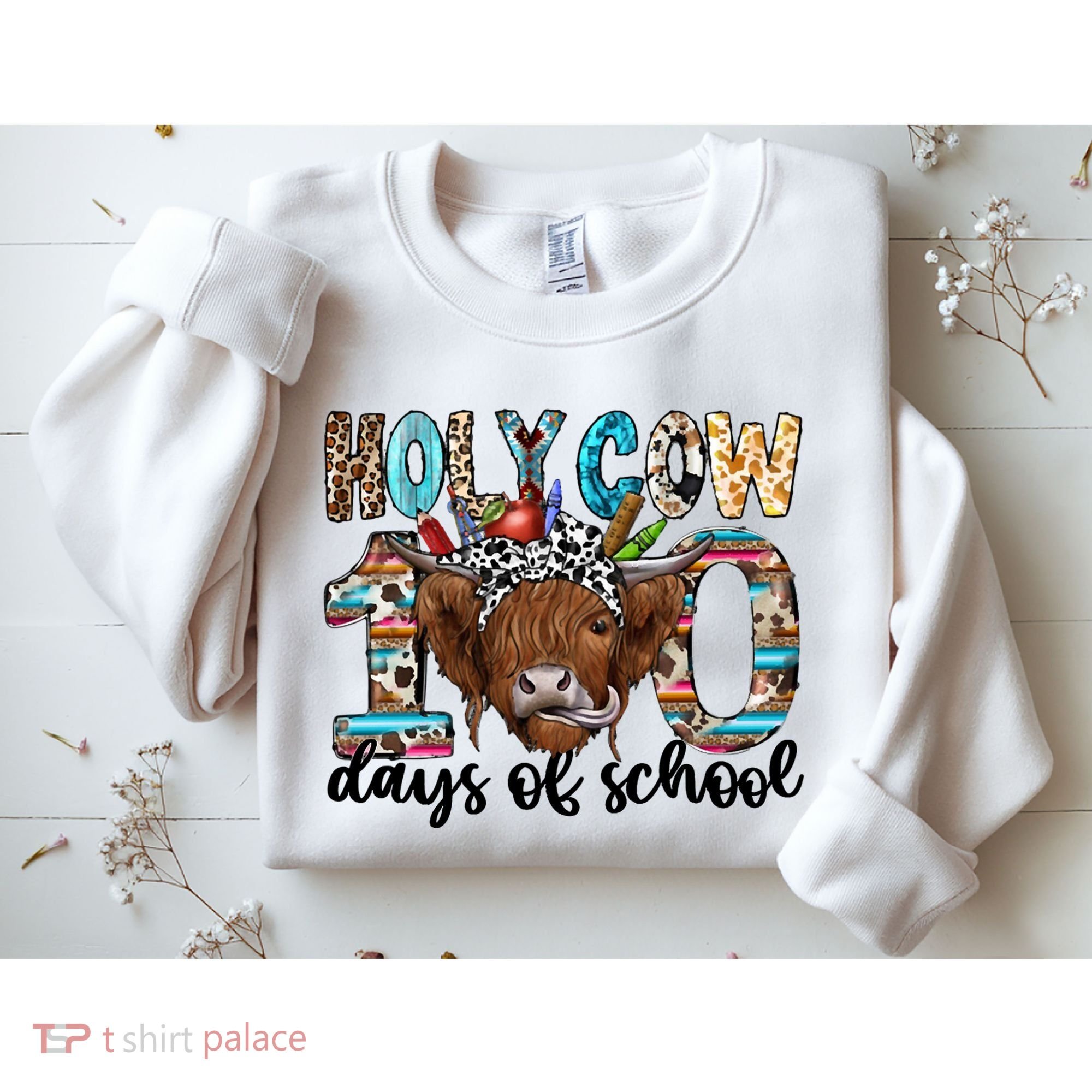Holy Cow 100 Days Of School Funny Sweatshirt