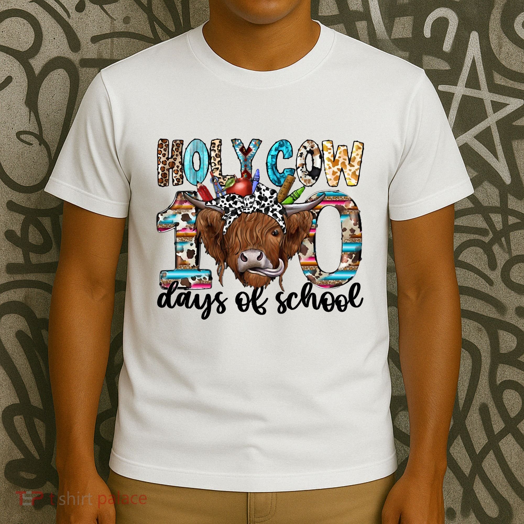 Holy Cow 100 Days Of School Funny T-Shirt
