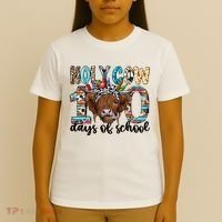 Holy Cow 100 Days Of School Funny T-Shirt thumb 4