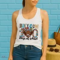 Holy Cow 100 Days Of School Funny Women's Tank Top thumb 2