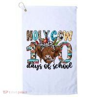 Holy Cow 100 Days Of School Funny Golf Towel thumb 0