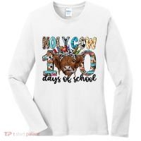 Holy Cow 100 Days Of School Funny Women's Long Sleeve Shirt thumb 0