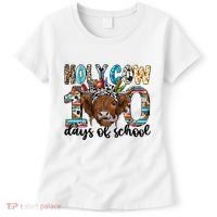 Holy Cow 100 Days Of School Funny Women's T-Shirt thumb 0