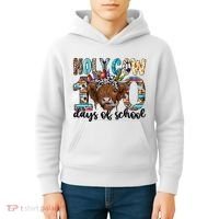 Holy Cow 100 Days Of School Funny Kids Hoodie thumb 4