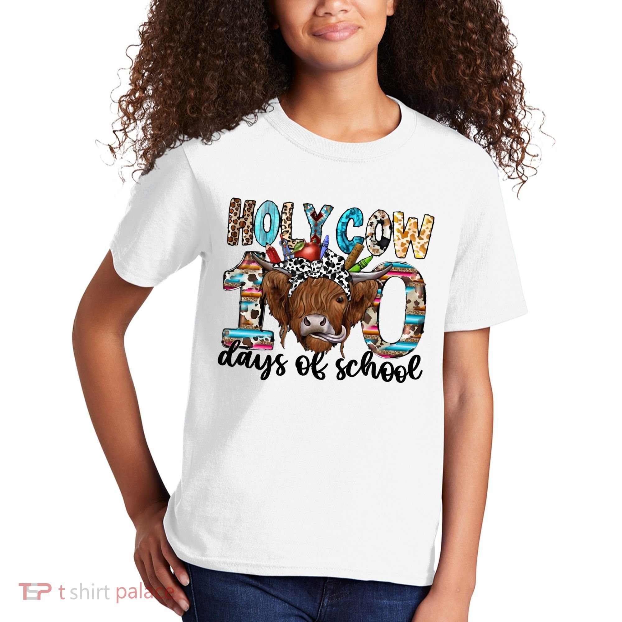 Holy Cow 100 Days Of School Funny Kids T-Shirt
