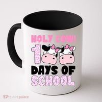 Holy Cow 100 Days Of School Funny Cute Coffee Mug thumb 0