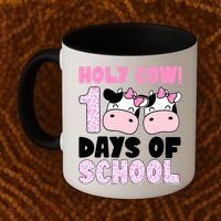 Holy Cow 100 Days Of School Funny Cute Coffee Mug thumb 2