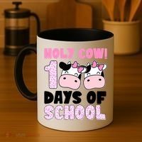Holy Cow 100 Days Of School Funny Cute Coffee Mug thumb 4