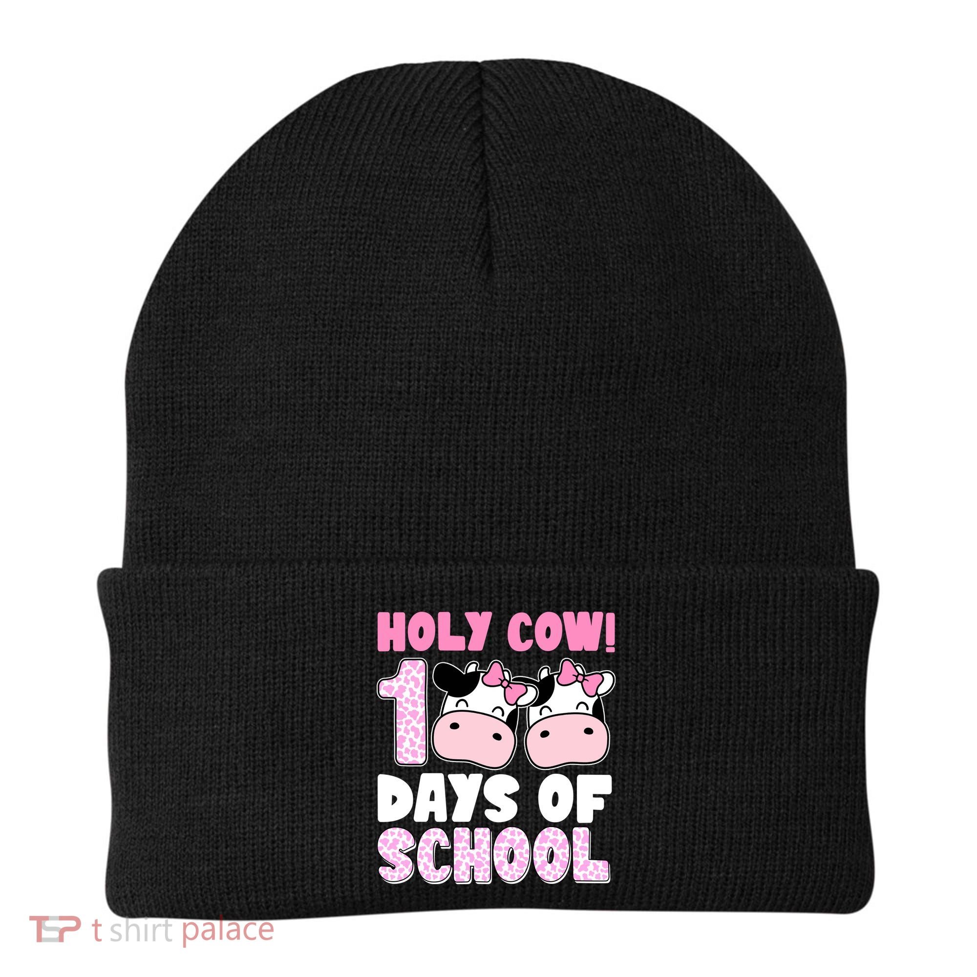 Holy Cow 100 Days Of School Funny Cute Beanie