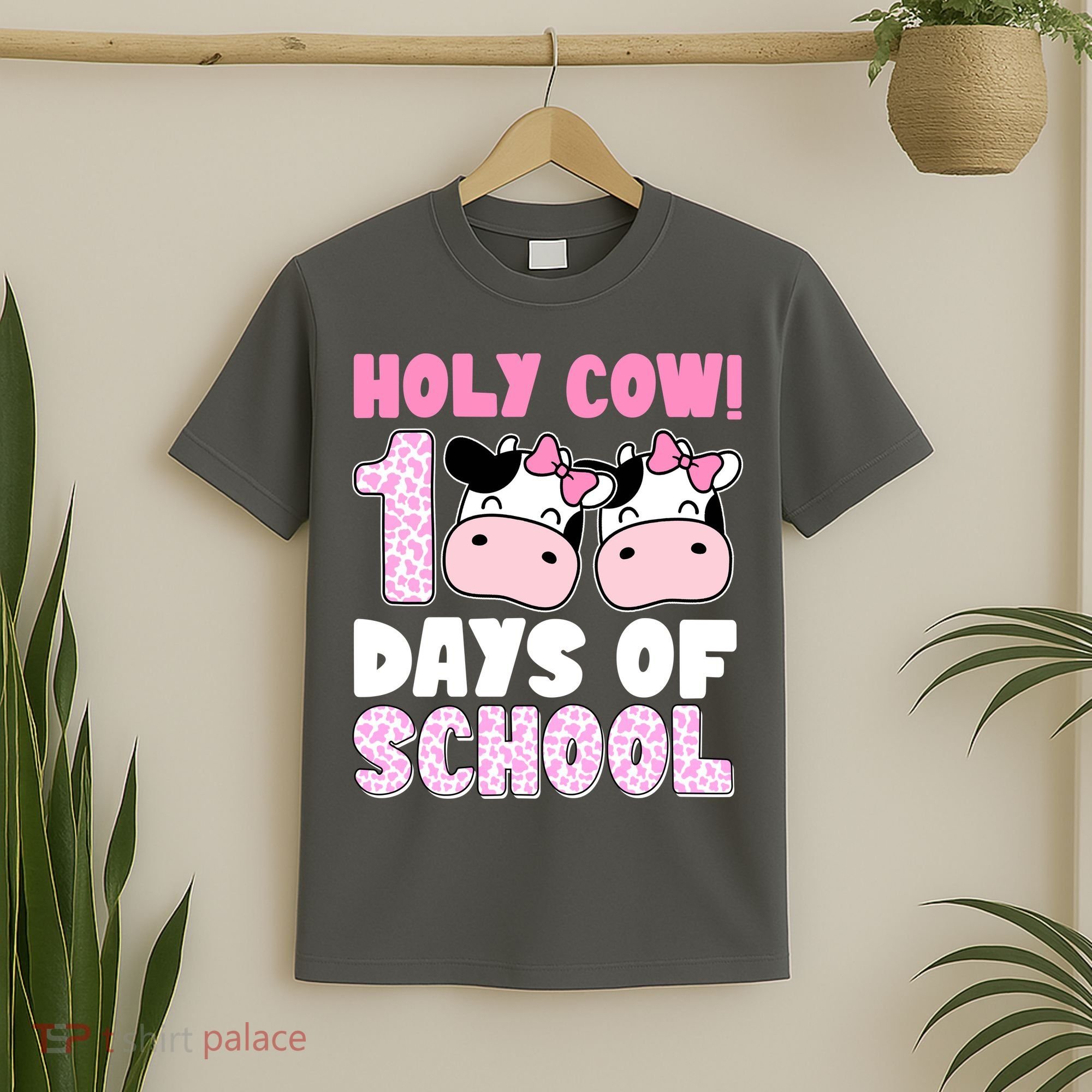Holy Cow 100 Days Of School Funny Cute T-Shirt