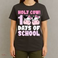 Holy Cow 100 Days Of School Funny Cute T-Shirt thumb 4