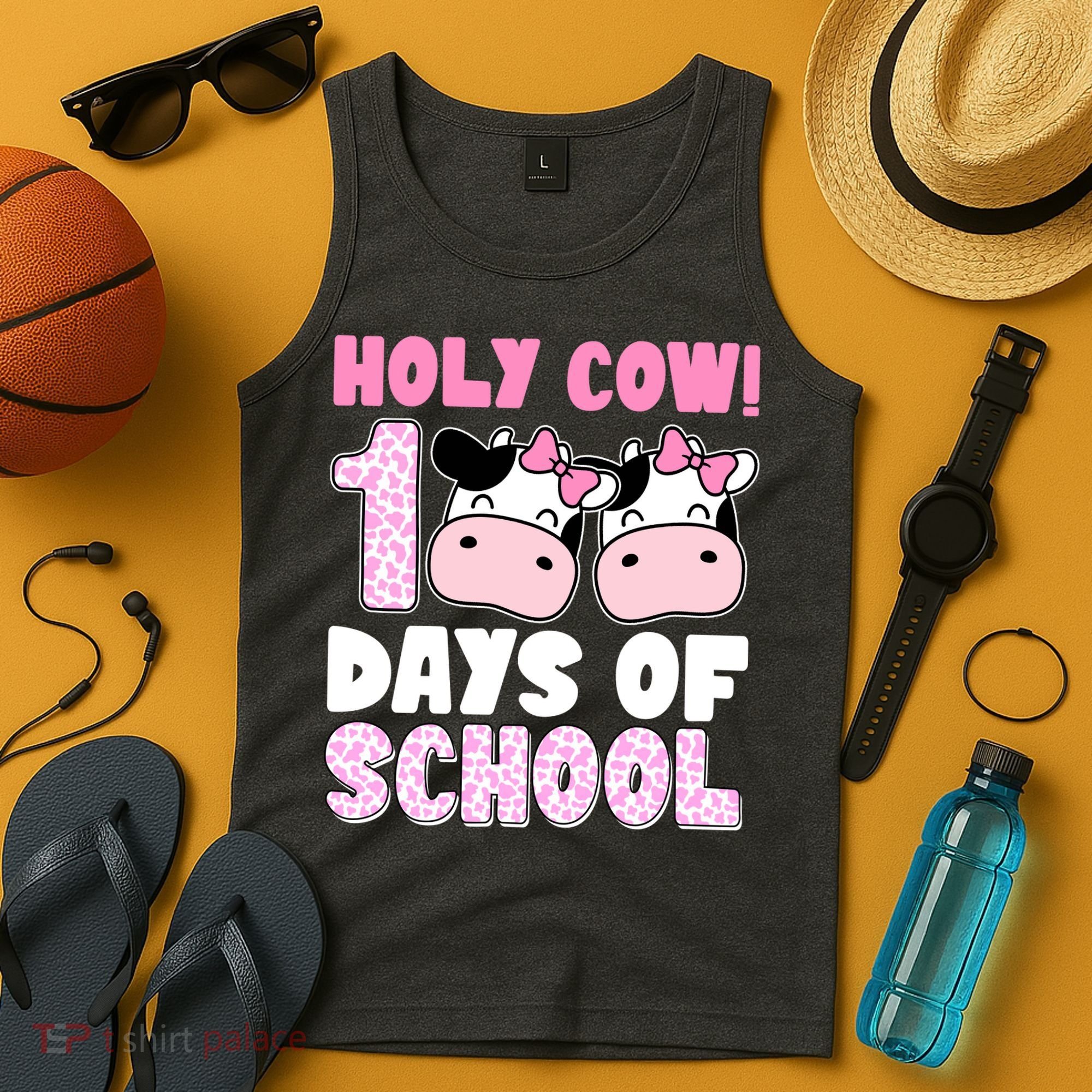 Holy Cow 100 Days Of School Funny Cute Tank Top