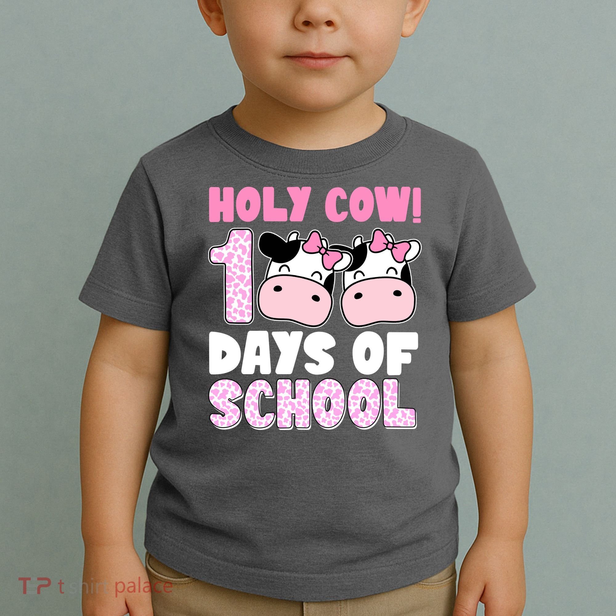 Holy Cow 100 Days Of School Funny Cute Toddler T-Shirt