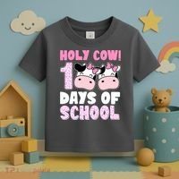 Holy Cow 100 Days Of School Funny Cute Toddler T-Shirt thumb 3