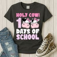 Holy Cow 100 Days Of School Funny Cute Women's T-Shirt thumb 3