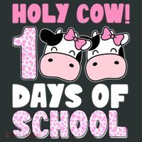 Holy Cow 100 Days Of School Funny Cute Kids Sweatshirt thumb 2