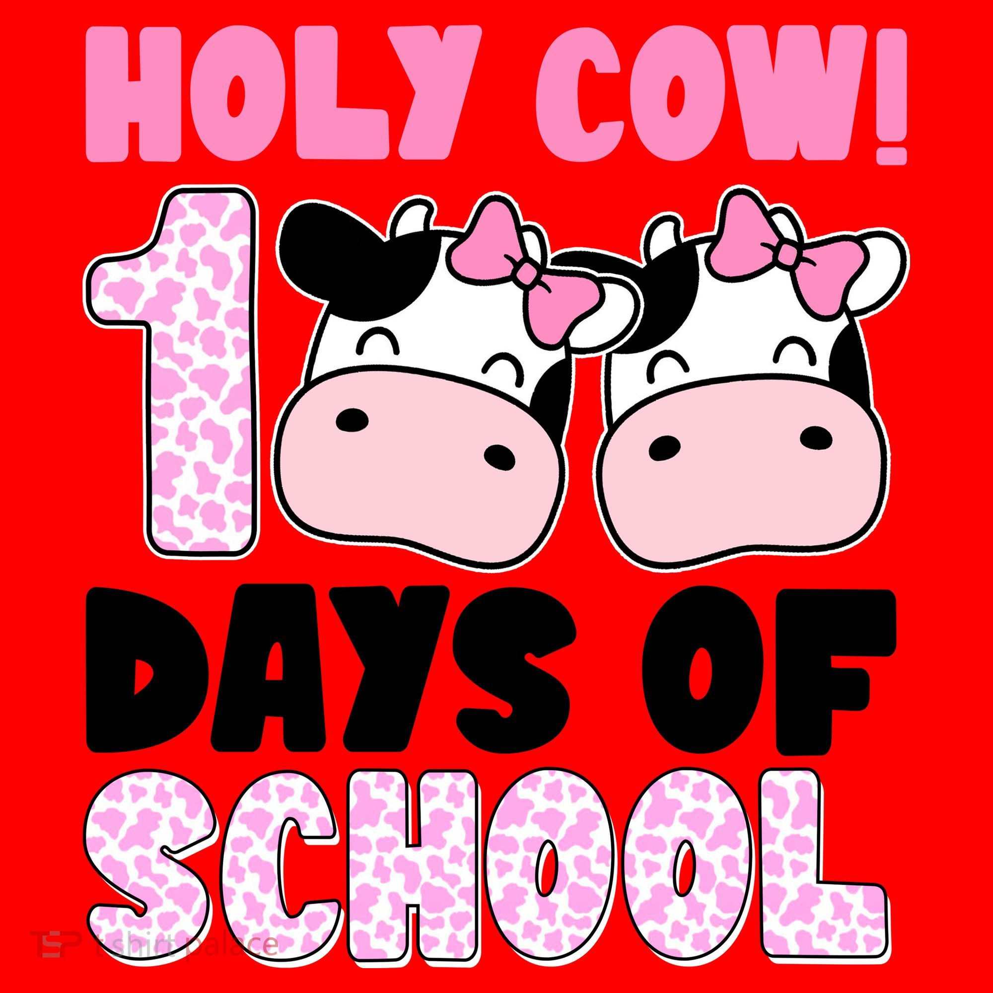 Holy Cow 100 Days Of School Funny Cute Santa Hat