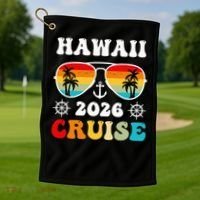 Hawaii Cruise 2026 Vacation Trip Matching Family Group Golf Towel thumb 1