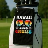 Hawaii Cruise 2026 Vacation Trip Matching Family Group Golf Towel thumb 2