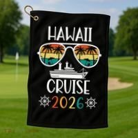 Hawaii Cruise 2026 Vacation Trip Matching Family Group Golf Towel thumb 1