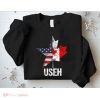 Half Canadian American Useh Canada Usa Flag United States Sweatshirt thumb 2