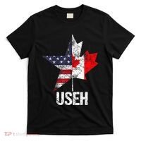 Half Canadian American Useh Canada Usa Flag United States T-Shirt thumb 0