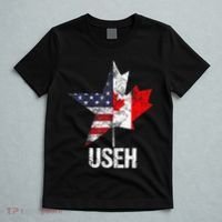 Half Canadian American Useh Canada Usa Flag United States T-Shirt thumb 5