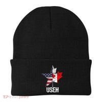 Half Canadian American Useh Canada Usa Flag United States Beanie thumb 0