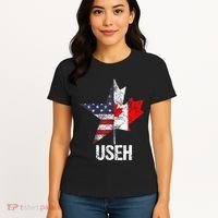 Half Canadian American Useh Canada Usa Flag United States Women's T-Shirt thumb 4