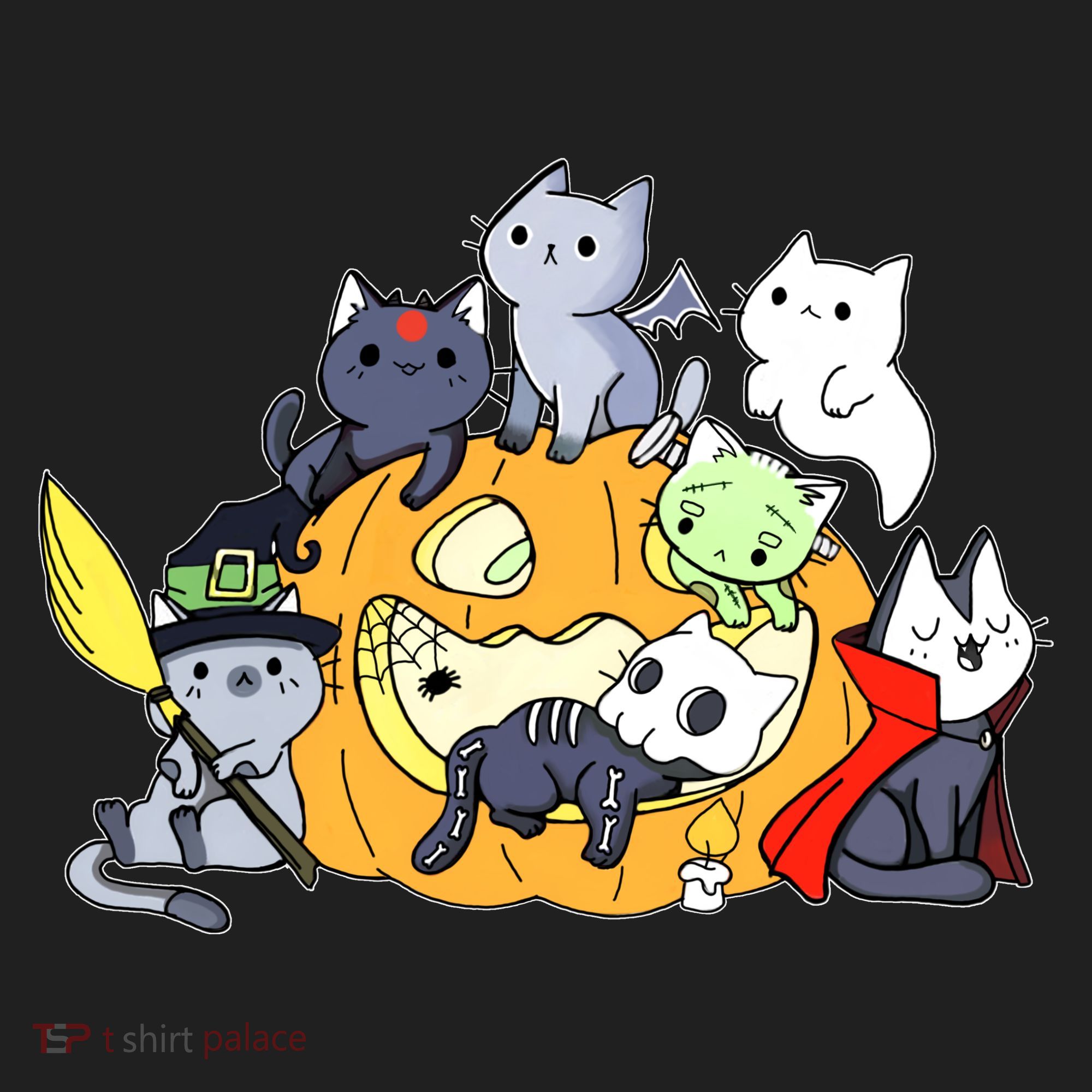Halloween Cats Anime Cat Kawaii Neko Pumpkin Cat Lover Halloween Women's Sweatshirt