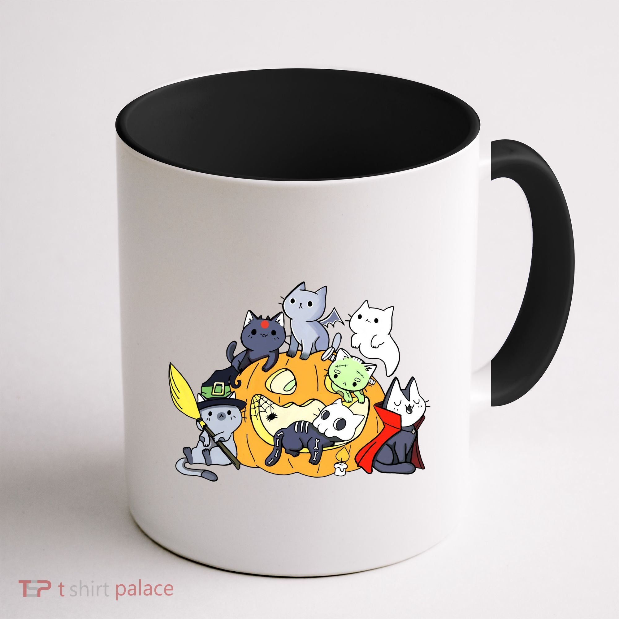 Halloween Cats Anime Cat Kawaii Neko Pumpkin Cat Lover Halloween Coffee Mug