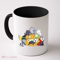 Halloween Cats Anime Cat Kawaii Neko Pumpkin Cat Lover Halloween Coffee Mug thumb 0