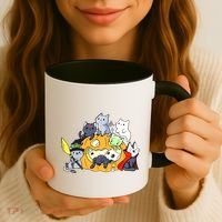 Halloween Cats Anime Cat Kawaii Neko Pumpkin Cat Lover Halloween Coffee Mug thumb 3