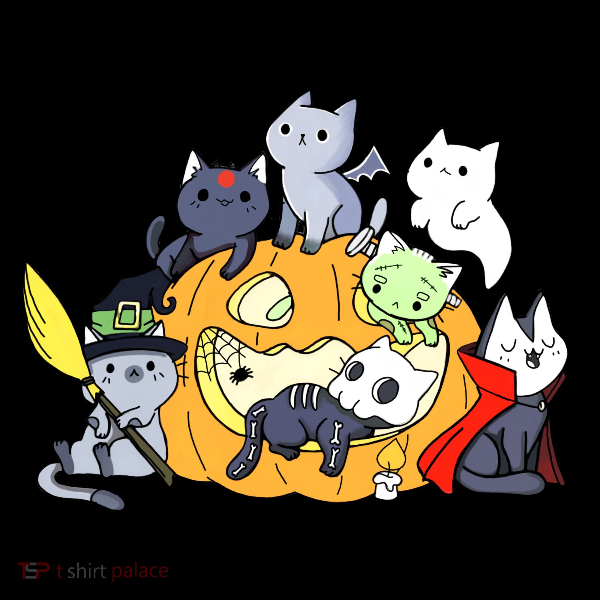 Halloween Cats Anime Cat Kawaii Neko Pumpkin Cat Lover Halloween Coffee Mug