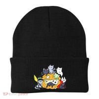 Halloween Cats Anime Cat Kawaii Neko Pumpkin Cat Lover Halloween Beanie thumb 0