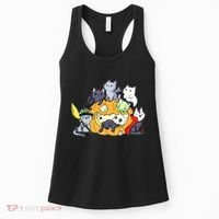 Halloween Cats Anime Cat Kawaii Neko Pumpkin Cat Lover Halloween Women's Tank Top thumb 0