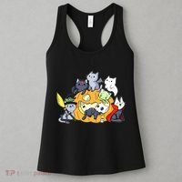 Halloween Cats Anime Cat Kawaii Neko Pumpkin Cat Lover Halloween Women's Tank Top thumb 3