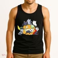 Halloween Cats Anime Cat Kawaii Neko Pumpkin Cat Lover Halloween Tank Top thumb 3