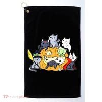Halloween Cats Anime Cat Kawaii Neko Pumpkin Cat Lover Halloween Golf Towel thumb 0