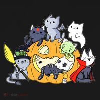 Halloween Cats Anime Cat Kawaii Neko Pumpkin Cat Lover Halloween Kids Sweatshirt thumb 2
